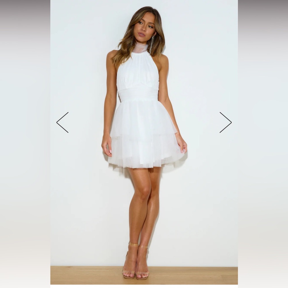Red Carpet Girl Tulle Mini Dress White from Hello Molly